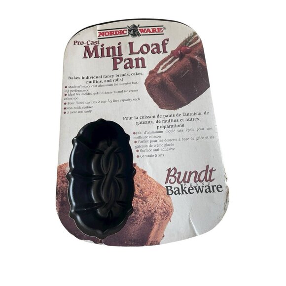 Vintage Nordic Ware Pro-Cast Mini Loaf Pan 4 Cup Cast Aluminum USA Bundt 52724 - Picture 7 of 7